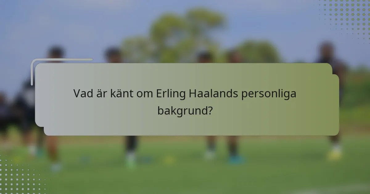 Vad är känt om Erling Haalands personliga bakgrund?